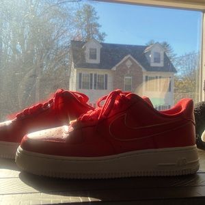 nike af1 gold and red only worn 2 times
